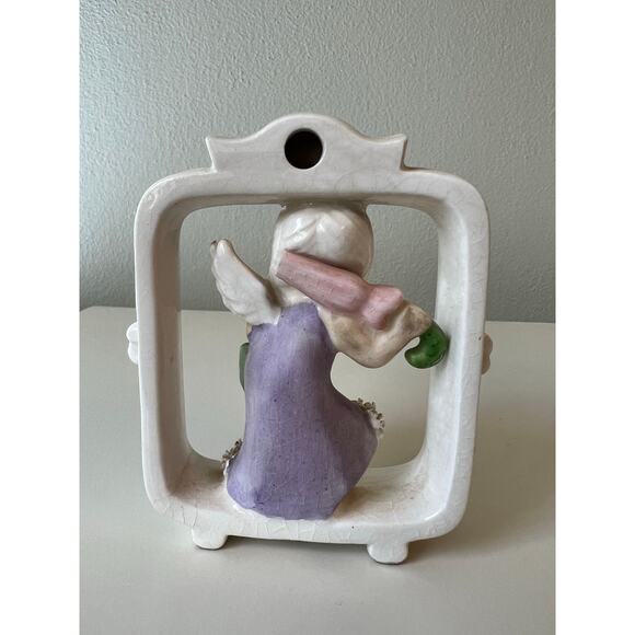 Vintage Lefton 1955 May Porcelain Angel Figurine Framed Wall Hanging AR6883 - Picture 2 of 5